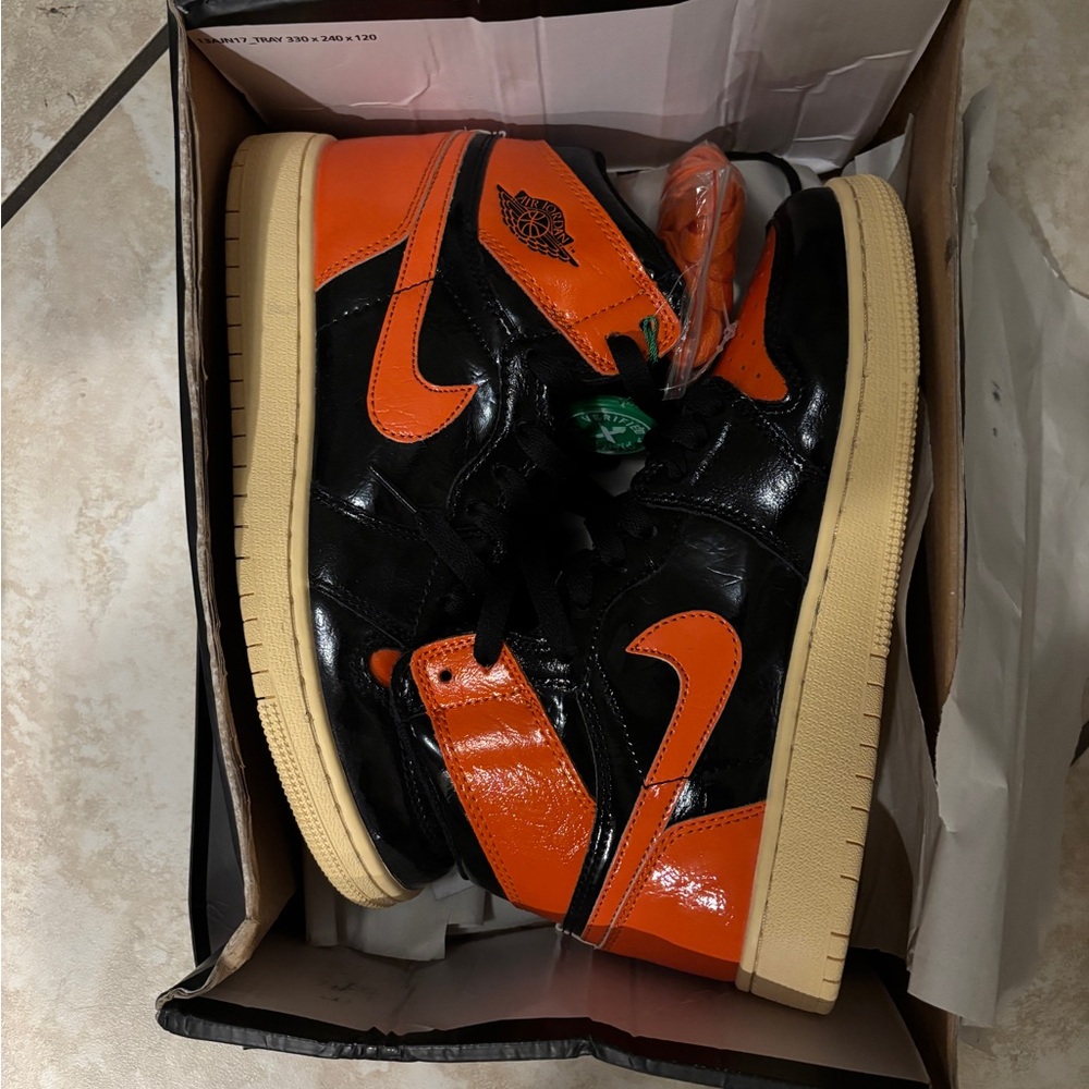 Black and Orange High-Top Sneakers